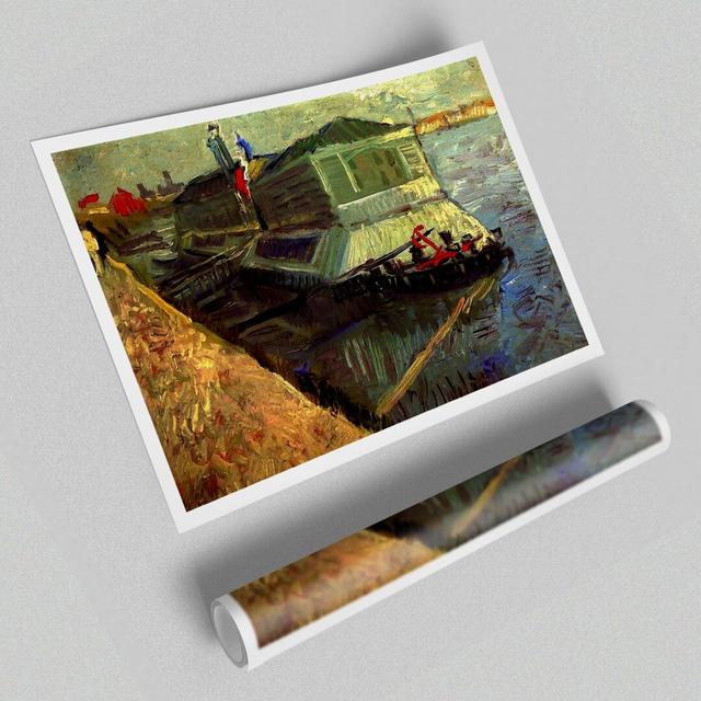 'Van Gogh Bathing Float on the Seine at Asniere' - Graphic Art on Paper East Urban Home Size: 42 cm H x 59.4 cm W on Productcaster.