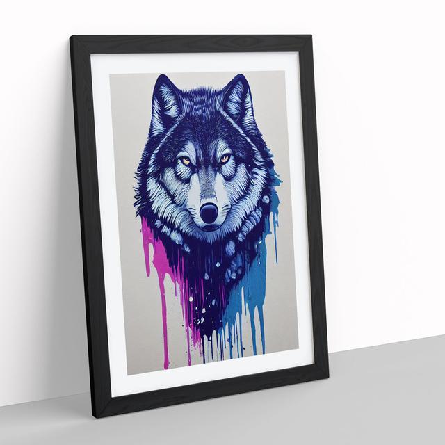 Painted Wolf No.3 - Alpen Home Format: Black Framed, Matte Colour: White, Size: 64cm H x 46cm W on Productcaster.