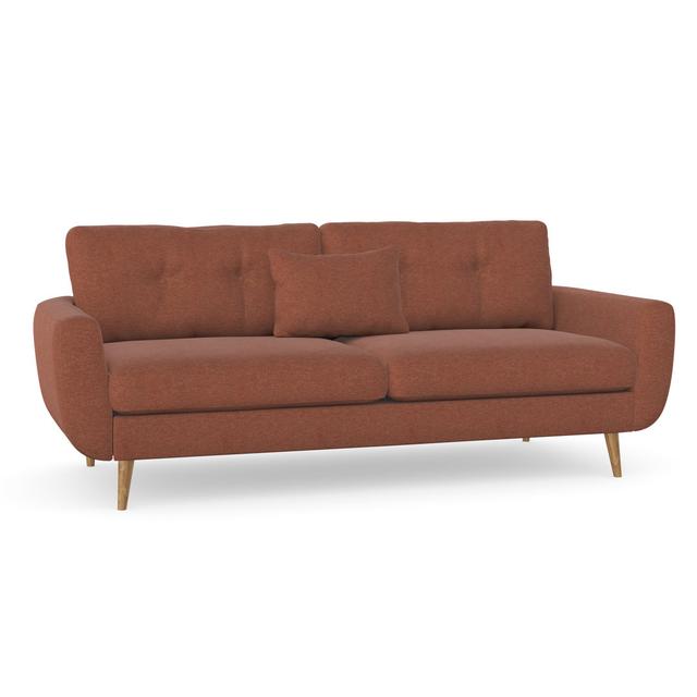 Lindel 3 Seater Sofa Hashtag Home Upholstery Colour: Aragon Orange on Productcaster.