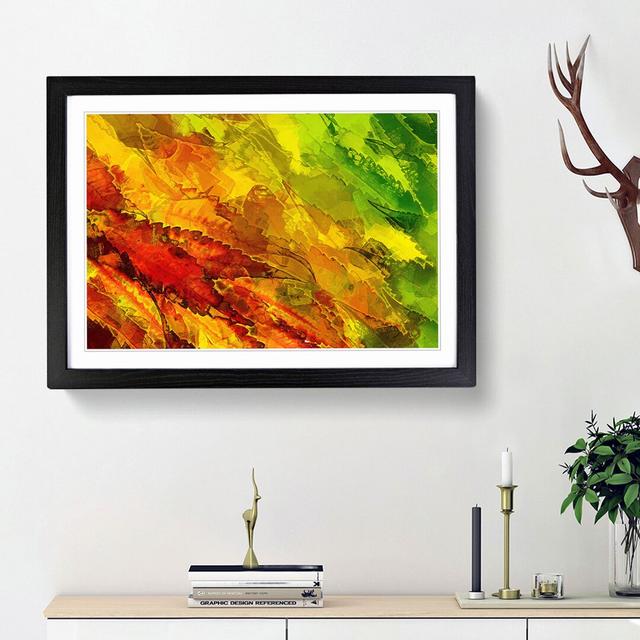 Colourful Leaves in Abstract - Picture Frame Graphic Art Print East Urban Home Frame Option: Black Framed, Size: 62cm H x 87cm W x 2cm D on Productcaster.