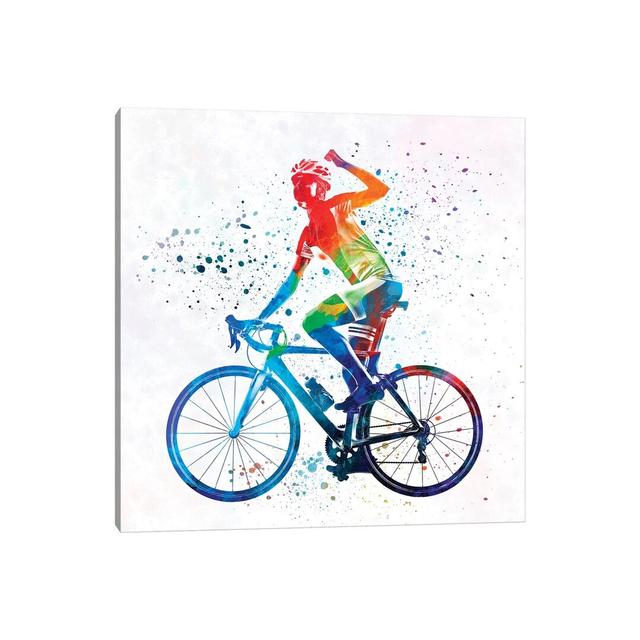 Woman Triathlon Cycling by Paul Rommer - Wrapped Canvas Painting Ophelia & Co. Size: 45.72cm H x 45.72cm W x 3.81cm D on Productcaster.