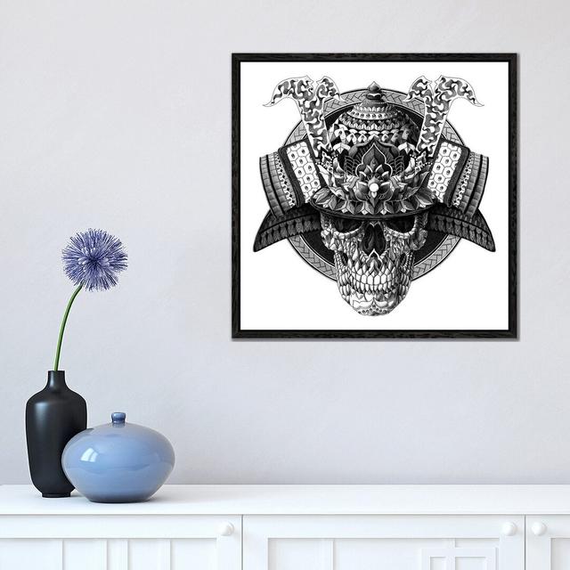 Samurai Skull by Bioworkz - Print on Canvas World Menagerie Size: 45.72cm H x 45.72cm W x 3.81cm D, Format: Black Framed on Productcaster.