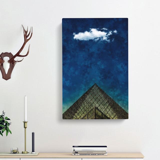 The Louvre Museum in Paris France - Wrapped Canvas Painting Print East Urban Home Size: 76cm H x 50cm W x 3cm D on Productcaster.