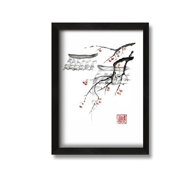 Chinese Cherry Blossom Roof Tops - Picture Frame Painting on Canvas Ophelia & Co. Size: 42cm H x 30cm W x 10cm D on Productcaster.