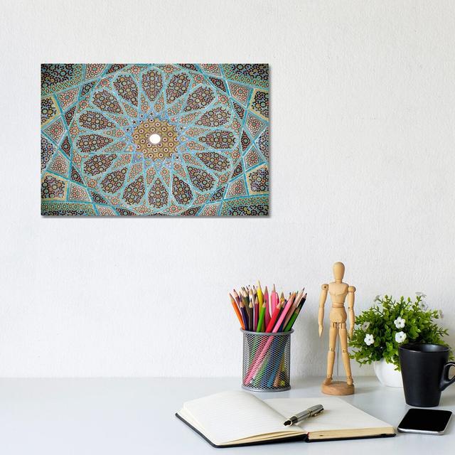 Tomb Of Hafez Mosaic - Print on Canvas East Urban Home Size: 66.04cm H x 101.6cm W x 3.81cm D, Format: Black Framed on Productcaster.