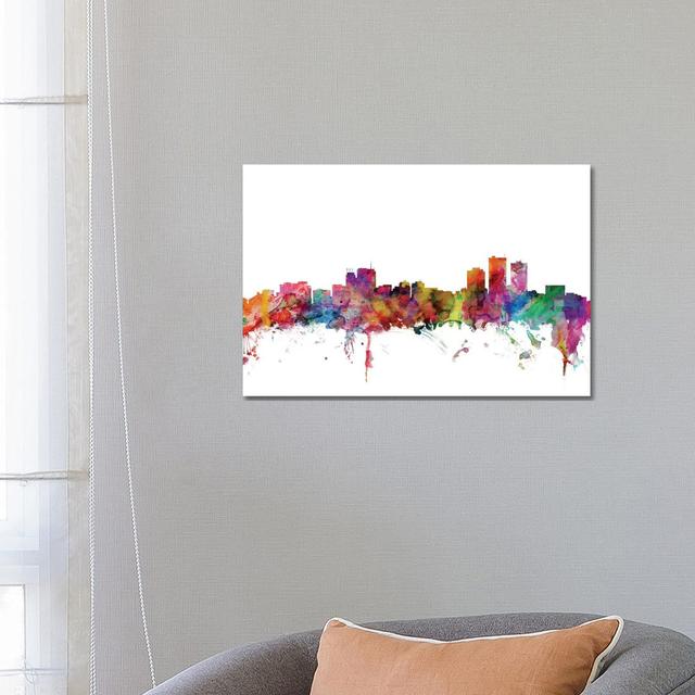 Anchorage, Alaska Skyline by Michael Tompsett - Wrapped Canvas Gallery-Wrapped Canvas Giclée Latitude Run Size: 45.72cm H x 66.04cm W x 1.91cm D on Productcaster.