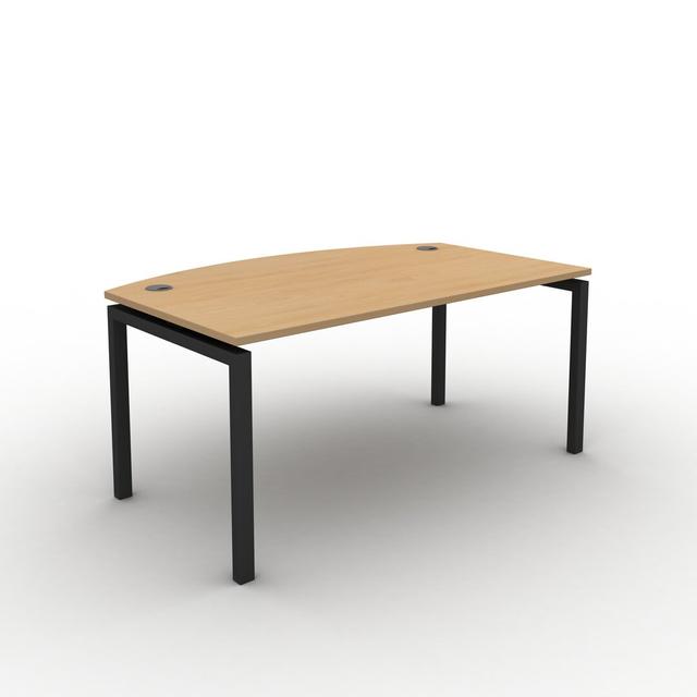 Grazian Desk Ebern Designs Size: 73cm H x 180 cm W x 100cm D, Frame Colour: Black, Top Colour: Beech on Productcaster.