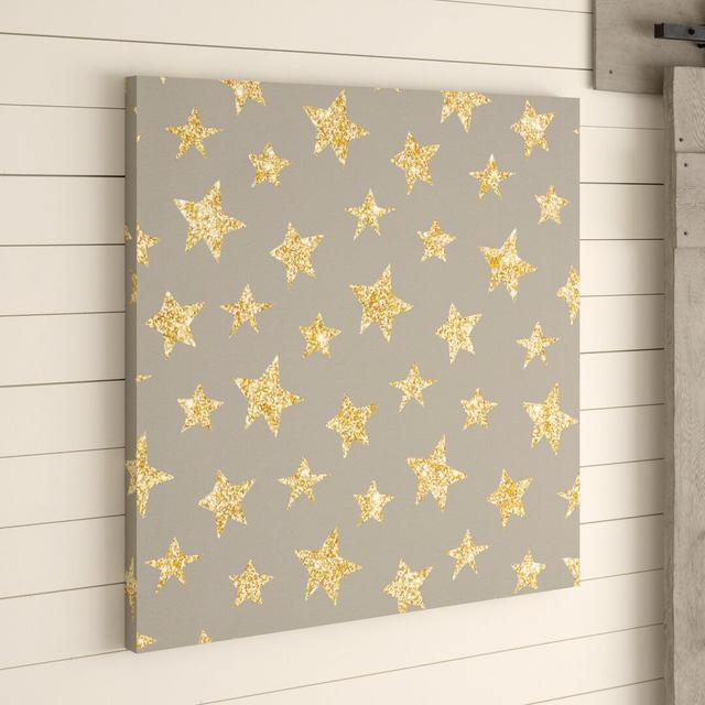 Neal Gold Stars Pattern Canvas Art HoneyBee Nursery Size: 41cm H x 41cm W x 4cm D on Productcaster.