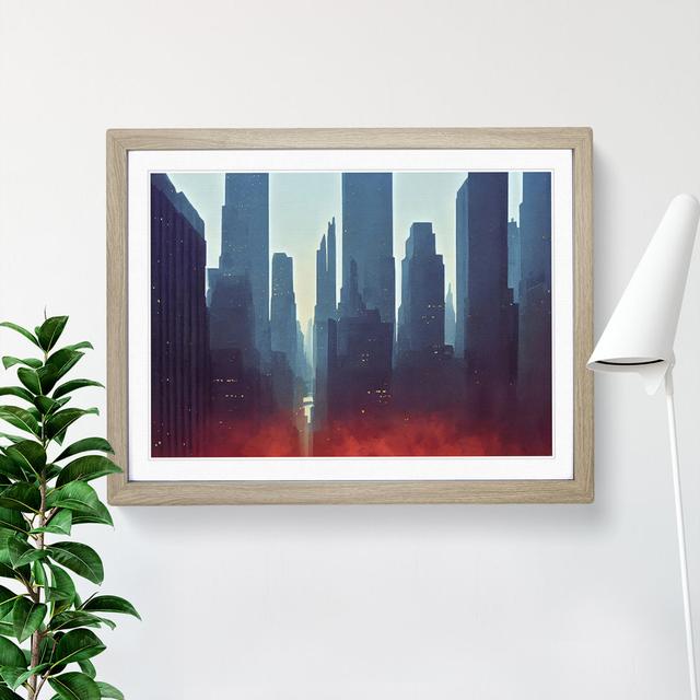 A New York City Skyline Vol.4 - Picture Frame Graphic Art 17 Stories Frame Option: Oak, Size: 46cm H x 64cm W x 2cm D on Productcaster.