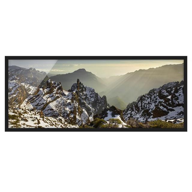 Mountains in La Palma - Picture Frame Photograph Union Rustic Size: 40cm H x 100cm W x 2cm D, Frame Option: Black on Productcaster.