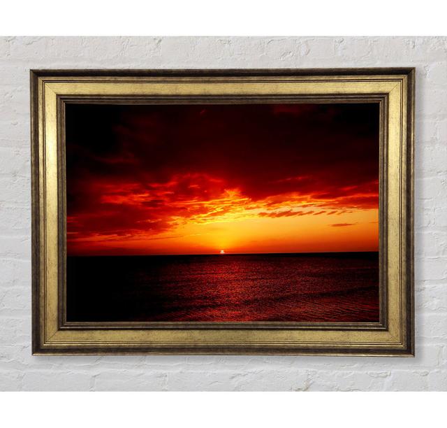 Red Night Fall Over Ocean - Einzelne Bilderrahmen Kunstdrucke Bright Star Größe: 42 cm H x 59,7 cm B x 8 cm T on Productcaster.