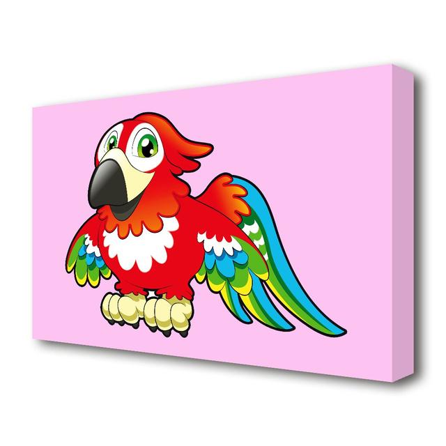 'Little Parrot' Graphic Art Print on Wrapped Canvas in Pink East Urban Home Size: 81.3 cm H x 121.9 cm W on Productcaster.