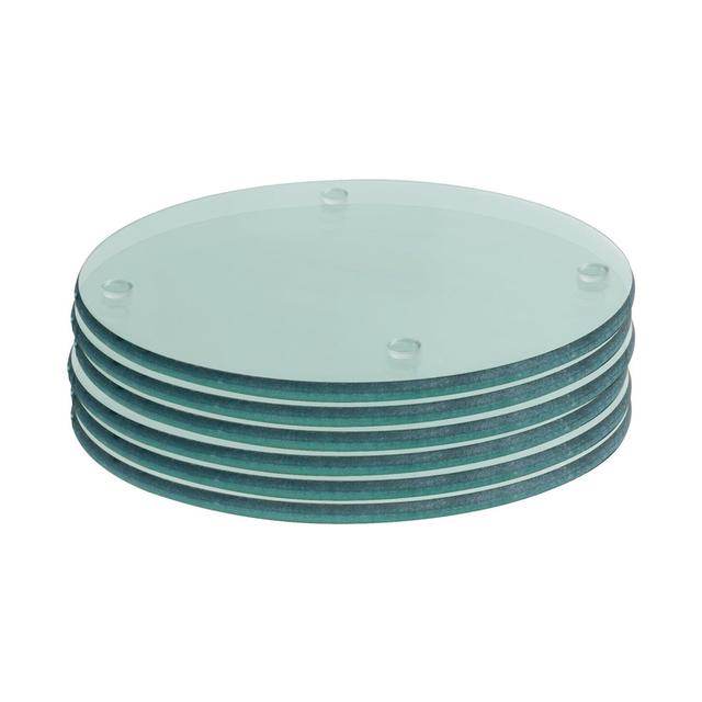 Glass Round 6 Piece Coaster Set (Set of 6) Harbour Housewares on Productcaster.