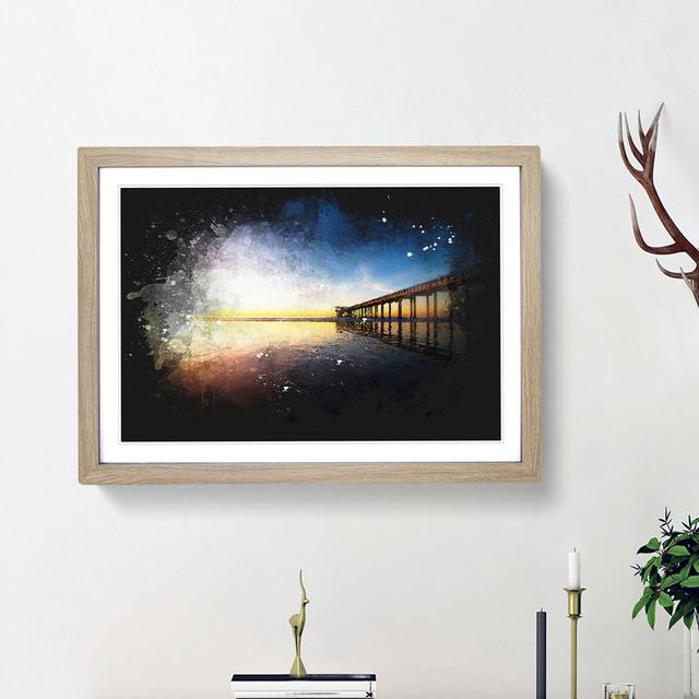 Pier in San Diego - Picture Frame Graphic Art Print East Urban Home Frame Option: Oak Framed, Size: 33cm H x 45cm W x 2cm D on Productcaster.