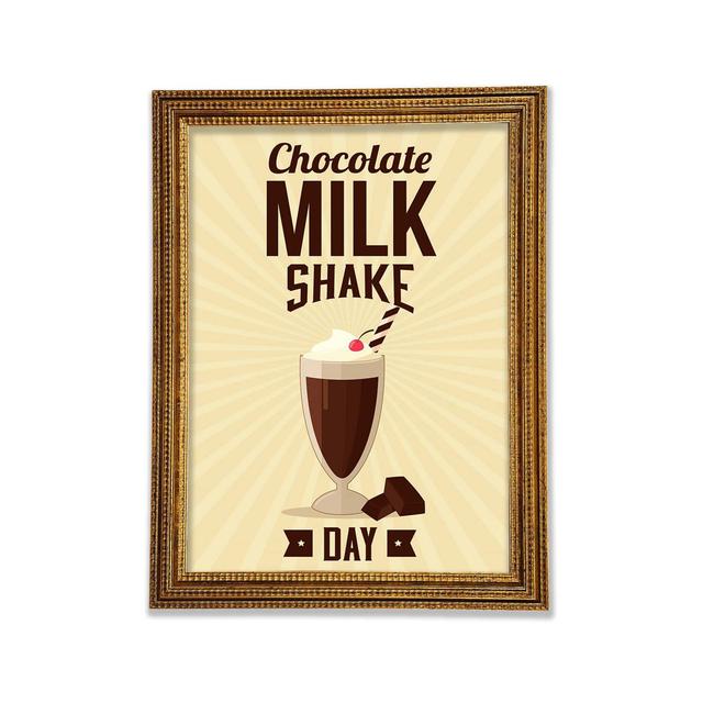 Chocolate Milk Shake Day - Single Picture Frame Typography Happy Larry Size: 59.7cm H x 42cm W x 3cm D on Productcaster.