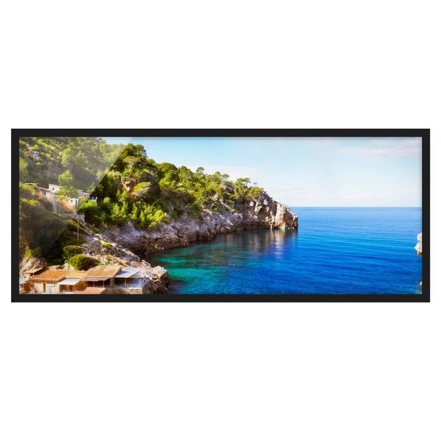 Picture With Frame - Cala De Deia In Mallorca - Landscape Panorama Highland Dunes Frame Option: Black Framed, Size: 30cm H x 75cm W x 2cm D on Productcaster.