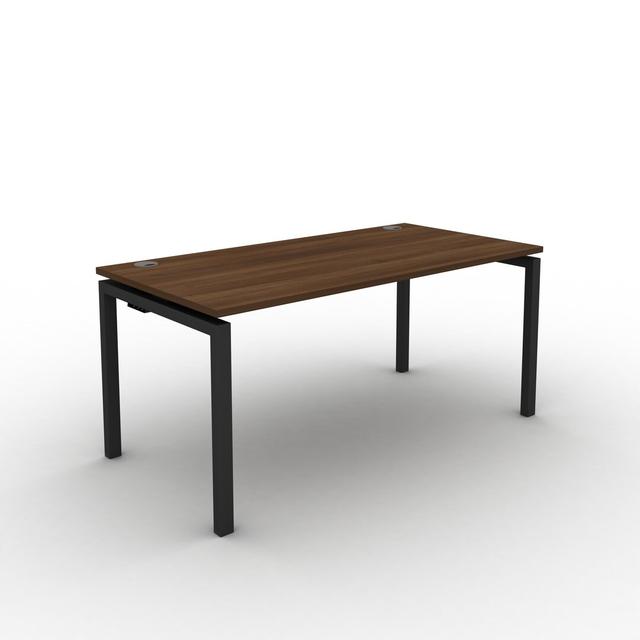 Grazian Desk Ebern Designs Frame Colour: Black, Top Colour: Walnut, Size: 73cm H x 160cm W x 80cm D on Productcaster.