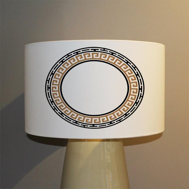 Greek Key Frame Cotton Drum Lamp Shade Canora Grey Size: 22cm H x 25cm W x 25cm D on Productcaster.