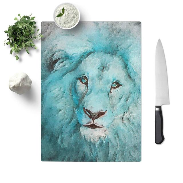 Glass Face of A Lion in Abstract Chopping Board East Urban Home Size: 39 cm W x 28.5 cm L on Productcaster.