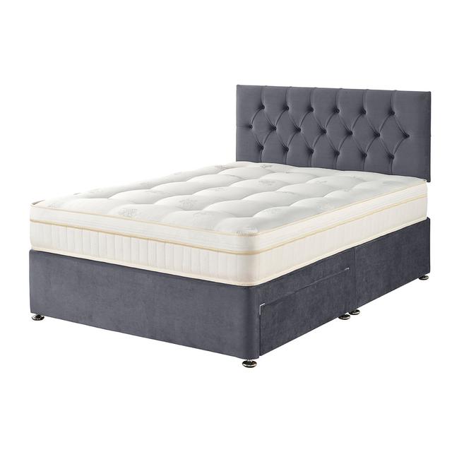 Orason Pocket Memory Divan Bed Set Rosdorf Park Storage Type: No Drawers, Colour: Grey, Size: Single (3') on Productcaster.