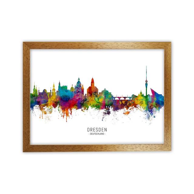 Dresden Deutschland Skyline by Michael Tompsett - Print Latitude Run Format: Brown Framed, Size: 46cm H x 63cm W x 3cm D on Productcaster.