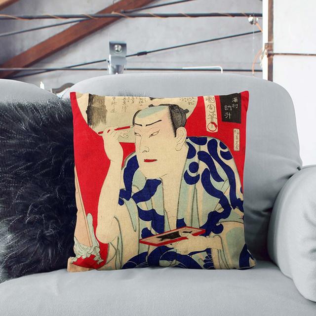 Kunichika Toyohara by Utagawa Toyokuni Cushion with Filling East Urban Home Size: 40cm H x 40cm W x 15cm D, Backing Colour: White on Productcaster.