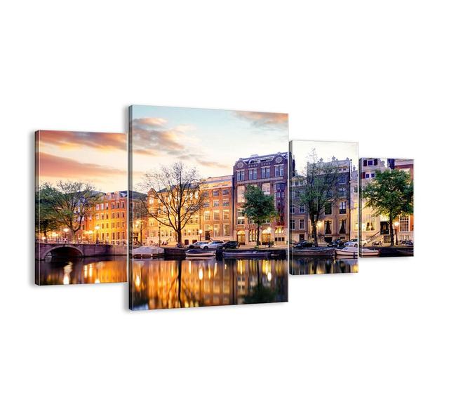 'Restrained and Calm Dutch Beauty' - 4 Piece Wrapped Canvas Photograph Print Ebern Designs Size: 90cm H x 160cm W x 1.8cm D on Productcaster.