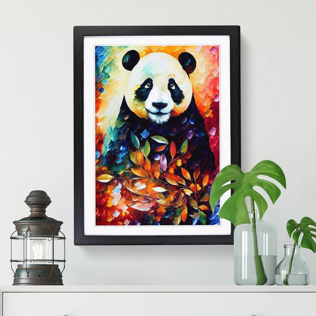 Panda Vol.1 - Single Picture Frame Painting Latitude Vive Size: 34cm H x 25cm W x 2cm D, Frame Option: Walnut on Productcaster.