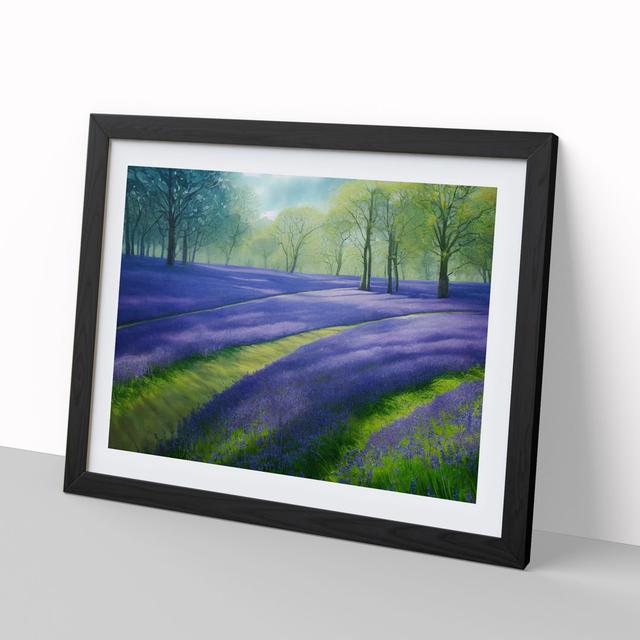 Watercolour Bluebell Field - Picture Frame Graphic Art ClassicLiving Frame Colour: Black Framed, Size: 34cm H x 46cm W x 2cm D on Productcaster.