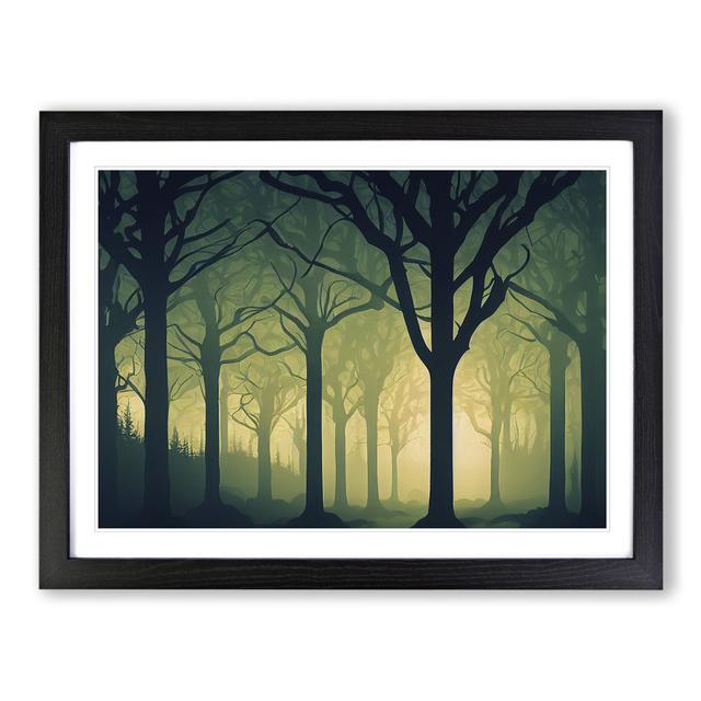 Sacred Forest - Picture Frame Graphic Art Alpen Home Frame Colour: Black , Size: 34cm H x 46cm W x 2cm D on Productcaster.