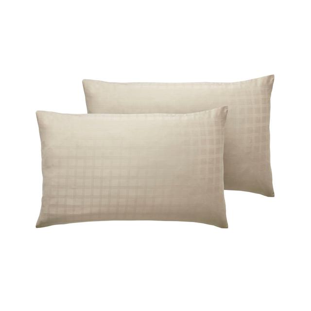 Florance 400 Thread Count Tartan 100% Cotton Pillowcase (Set of 2) August Grove Colour: Latte on Productcaster.