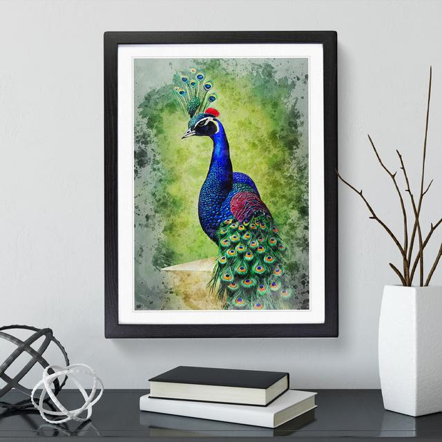 Peacock No.1 - Picture Frame Painting Latitude Vive Frame Colour: Black, Size: 64cm H x 46cm W x 2cm D on Productcaster.