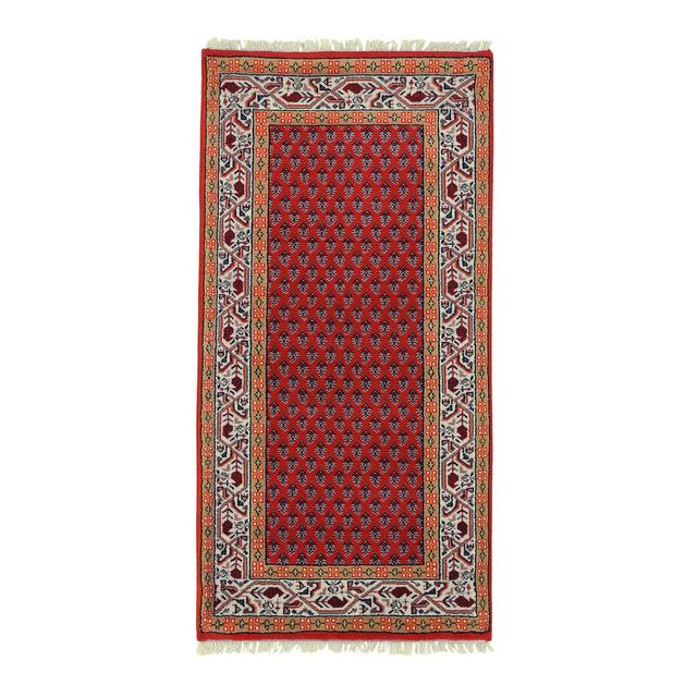 Pip Persian Hand Woven Hand Knotted Red Area Rug Bloomsbury Market Rug Size: Rectangular 70 x 140 cm on Productcaster.