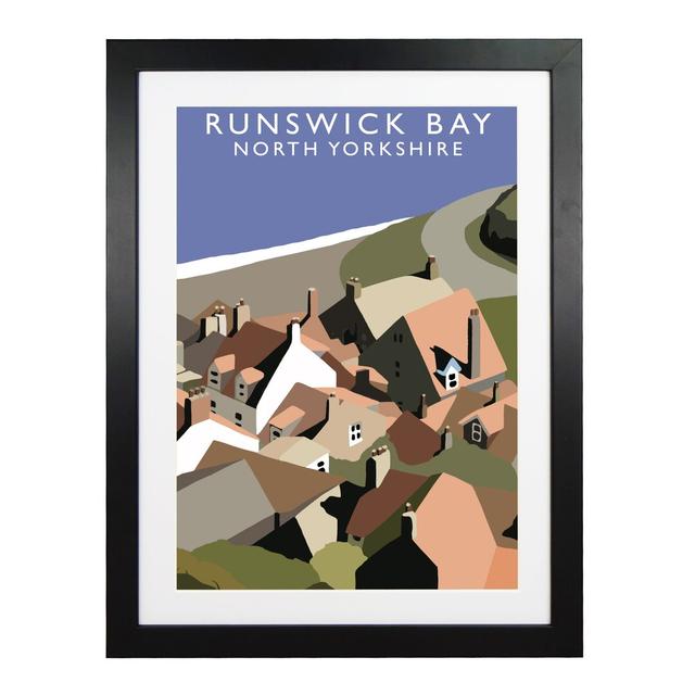 'Runswick Bay 3' by Richard O'Neil - Print George Oliver Format: Black Wood Frame, Size: 43.5 cm H x 33.5 cm W x 2.2 cm D on Productcaster.