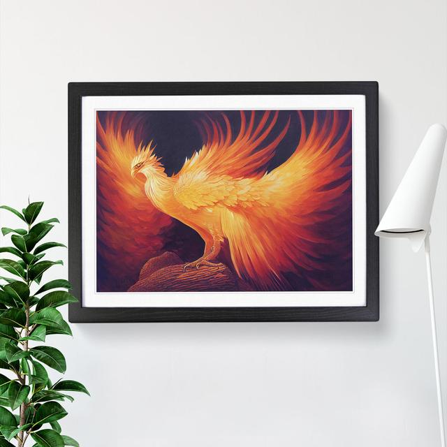 Beguiling Phoenix Bird - Single Picture Frame Print Marlow Home Co. Frame Colour: Black Framed, Size: 25cm H x 34cm W x 2cm D on Productcaster.