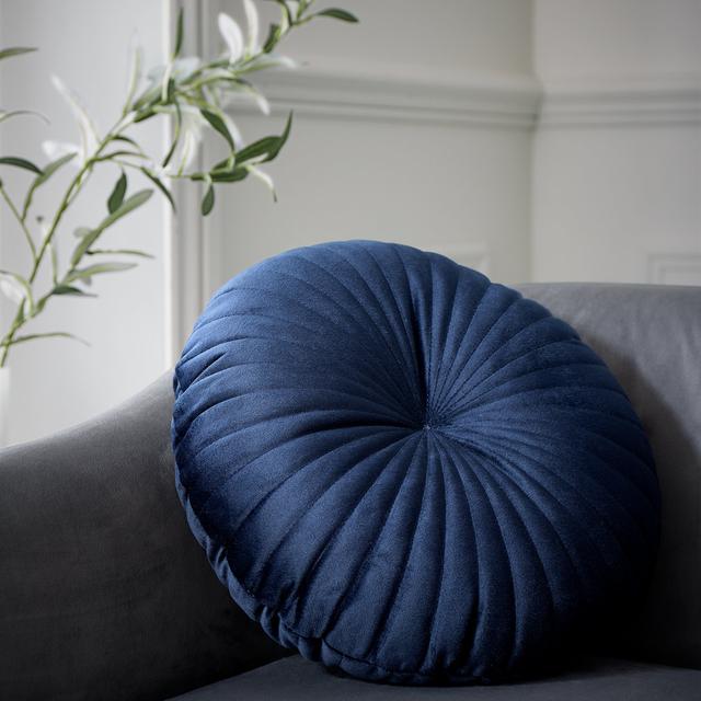 Round Cushion Soft Touch Cushion Catherine Lansfield Colour: Navy on Productcaster.