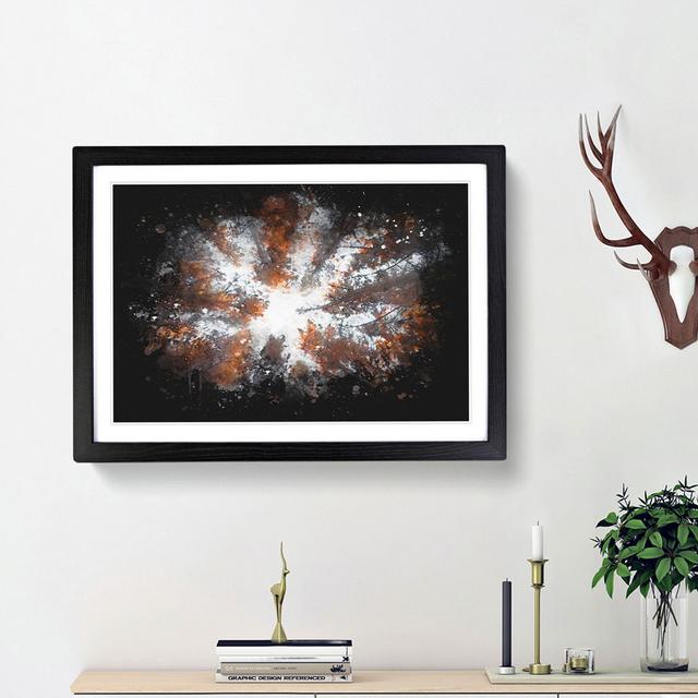 Autumn Forest Reaching Upward Paint Splash - Print East Urban Home Frame Option: Black Framed, Size: 45cm H x 63cm W x 2cm D on Productcaster.