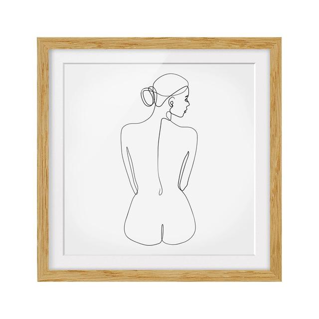 Line Art Nude Woman Back - Picture Frame Graphic Art Metro Lane Format: Brown, Size: 70cm H x 70cm W x 2cm D, Matte Colour: White on Productcaster.