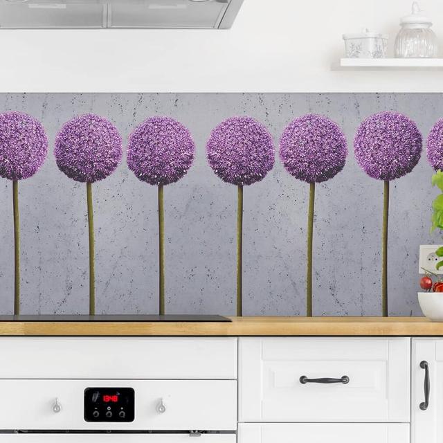 Aviva Allium PVC Tile in Purple Ebern Designs Material: Premium, Size: 100cm x 400cm on Productcaster.