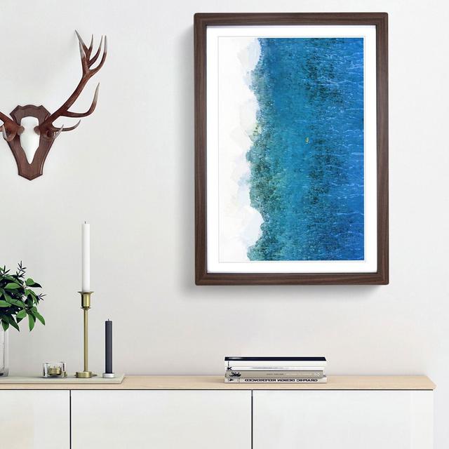 Aerial View of a Maldives Beach in Abstract - Picture Frame Graphic Art Print East Urban Home Frame Option: Walnut Framed, Size: 65cm H x 48cm W x 2cm on Productcaster.