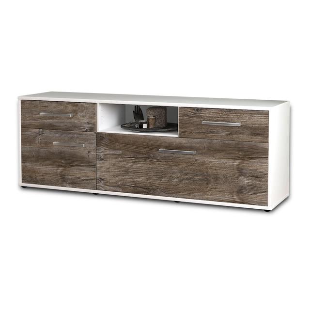 Aliveah TV stand, color: pine/anthracite, free -standing/metal handles, size: 92 x 49 x 35cm Latitude Run Colour: Driftwood/White on Productcaster.