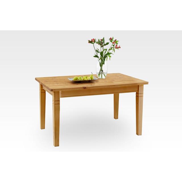 Solid Wood Dining Table August Grove Size: 78cm H x 180cm W x 90cm D, Colour: Leach-coloured/Leach-coloured on Productcaster.