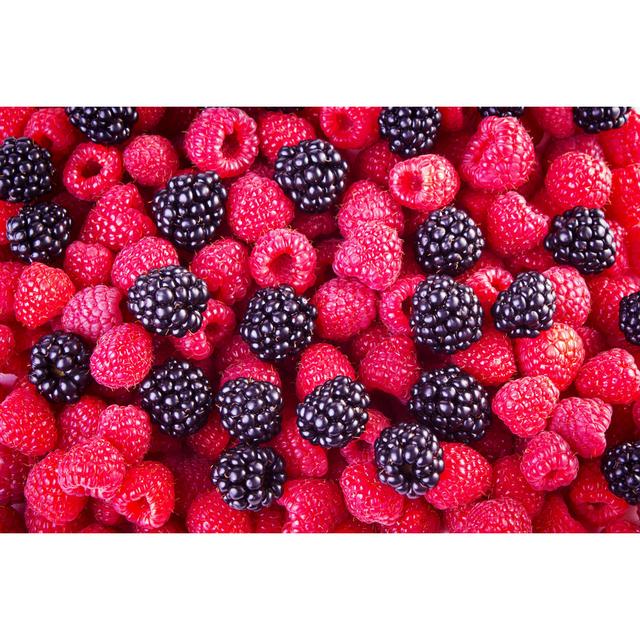 Lihuel Blackberries And Raspberries - Wrapped Canvas Print 17 Stories Size: 20cm H x 30cm W x 3.8cm D on Productcaster.