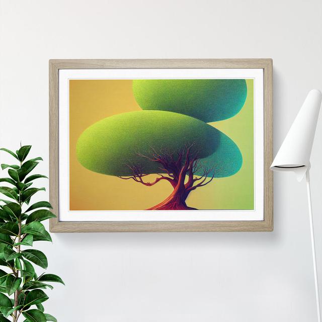 Dreamy Tree - Picture Frame Graphic Art Marlow Home Co. Size: 46cm H x 64cm W, Frame Colour: Oak on Productcaster.