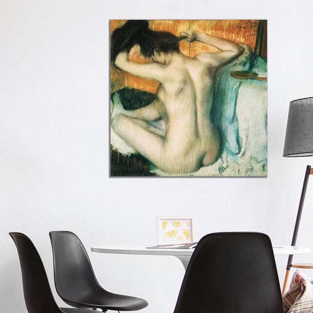 Woman Combing Her Hair by Edgar Degas - Wrapped Canvas Gallery-Wrapped Canvas Giclée ClassicLiving Size: 93.98cm H x 93.98cm W x 1.91cm D on Productcaster.