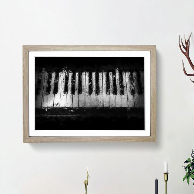 Broken Piano Keys - Picture Frame Painting Print on MDF East Urban Home Size: 36cm H x 48cm W x 2cm D, Frame Option: Oak Framed on Productcaster.