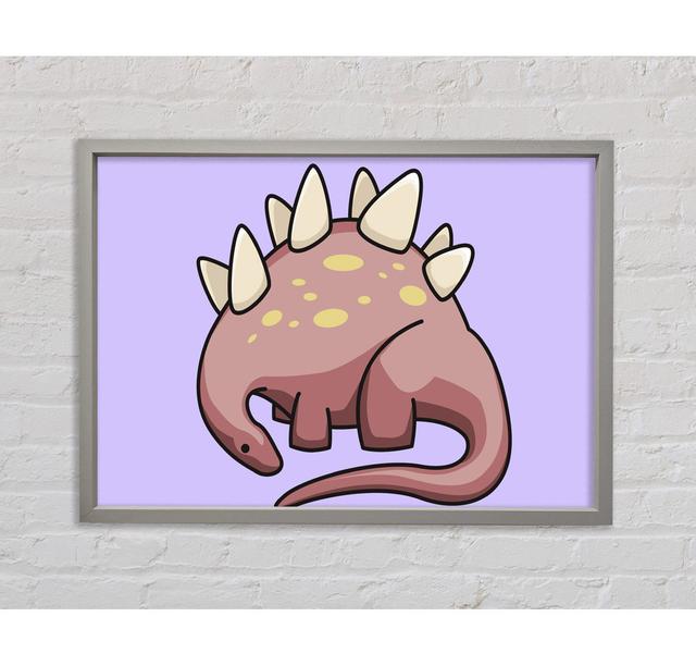 Herbivore Dinosaur White Framed Print Zoomie Kids Size: 84.1cm H x 118.9cm W x 3.3cm D, Colour: Lilac, Format: Light Grey Framed Canvas on Productcaster.