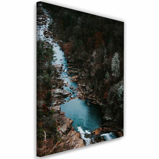 Leinwandbild Fluss im Wald Alpen Home Größe: 60 cm H x 40 cm B on Productcaster.