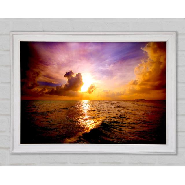 Sea Sunset Skies Framed Print Highland Dunes Size: 59.7cm H x 84.1cm W x 1.5cm D on Productcaster.