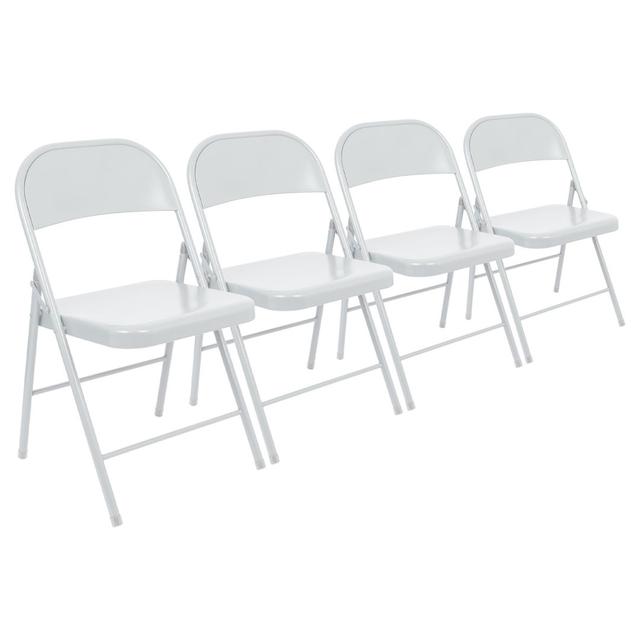 Metal A-Frame Sign Holder Folding Chair Set (Set of 4) Harbour Housewares Finish: Matte White on Productcaster.